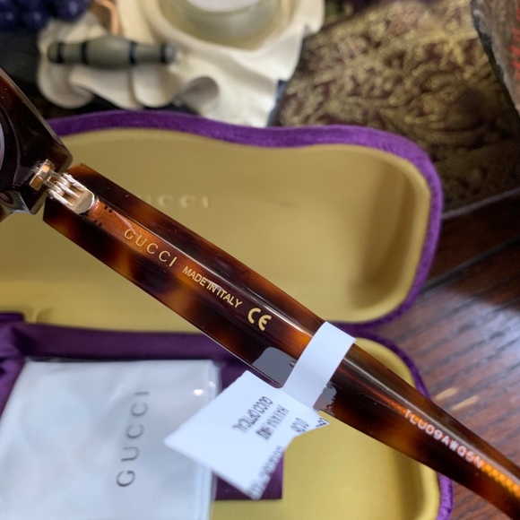 Authentic GUCCI 48 cat Crystals stars Acetate optical glasses - Picture 8 of 13